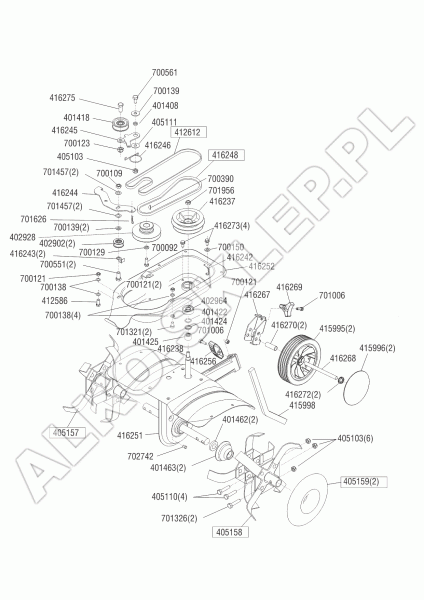 Komplet noży prawych MH 5001R B&S nr 417466 (405157)