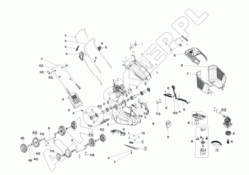 4.2 E PLUS-DŹWIGNIA REG. WYS. KOSZENIA nr 41287002