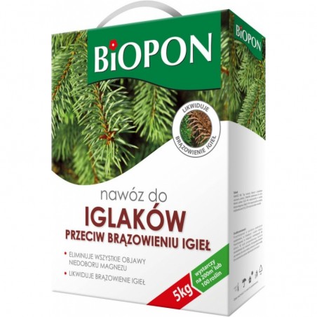 Nawóz do do iglaków przeciw brązowieniu igieł Biopon 5kg