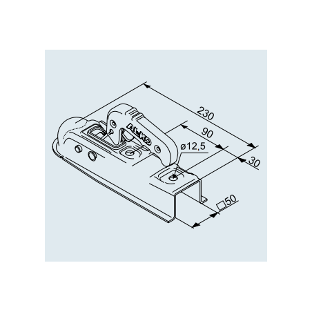 Zaczep kulowy AK 7 V PLUS – 50 kwadrat Wersja D