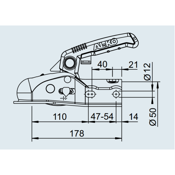 Zaczep kulowy AK 161 z Soft-Dock, dystanse Ø 35/45