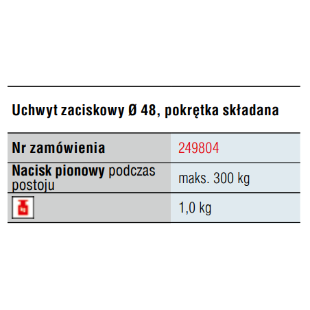 Uchwyt koła podporowego rura 48 mm (żeliwo)