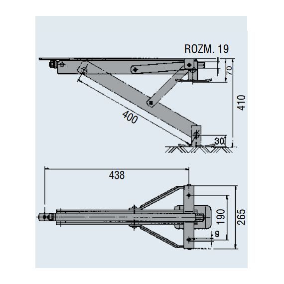 Noga podporowa trapezowa 500 kg