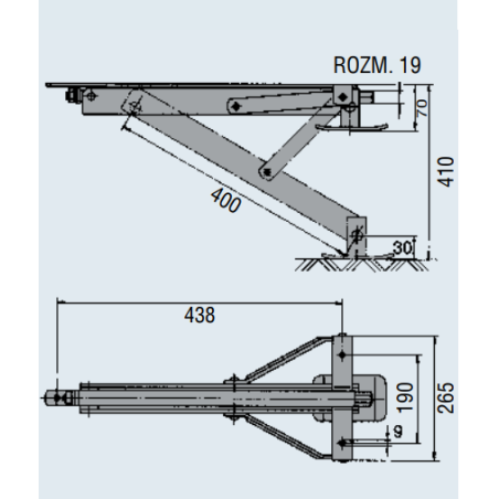 Noga podporowa trapezowa 500 kg