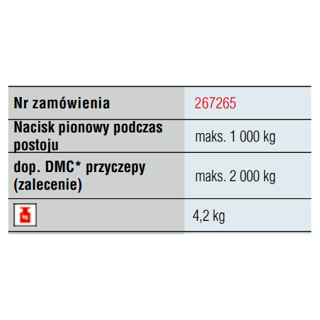 Noga podporowa trapezowa 1000 kg