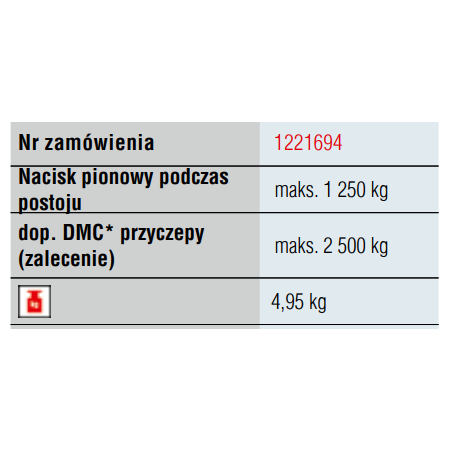 Noga podporowa trapezowa 1250 kg